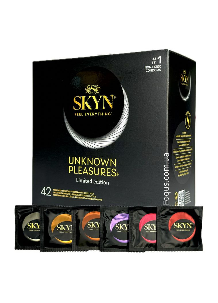 Презервативи UNKNOWN PLEASURES 42 шт (коробка) безлатексні різні види SKYN (303892725)