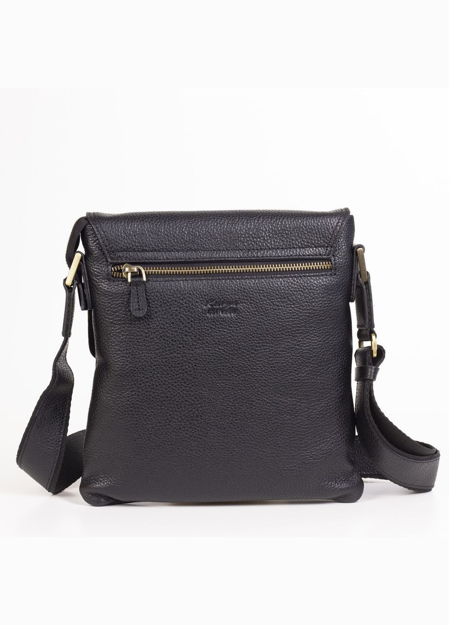Мужская сумка из натуральной кожи 0516-45 черная через плечо Karya (334303137)