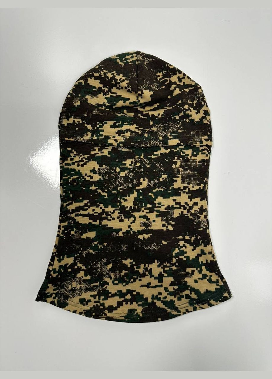 UA балаклава бавовняна літня хижак 55-58см, військова, хищник піксель комбінований кулір виробництво - Україна