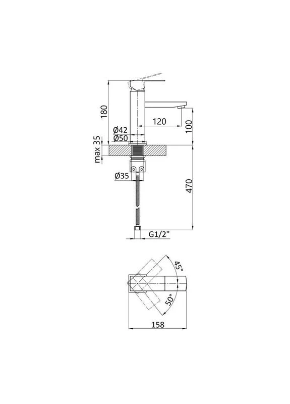 Змішувач для раковини Kubis 001F (k35) LDKUB001FBLA43376 Black LIDZ (397567191)