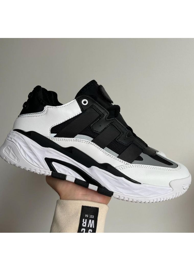 Чорні Осінні кросівки чоловічі adidas niteball black white 4 адідас найтбол No Brand