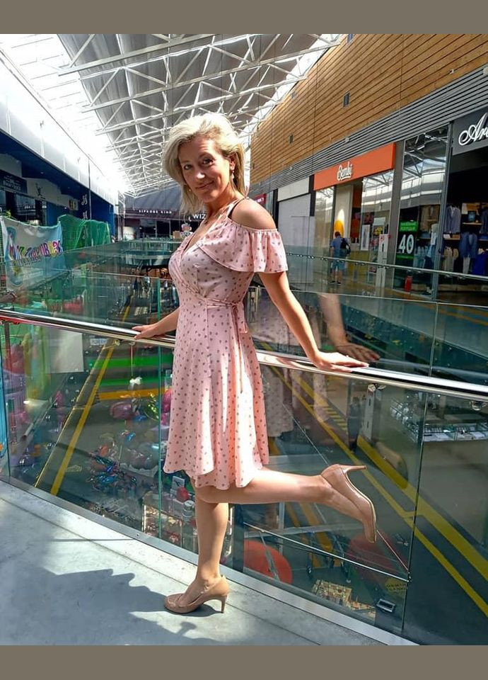 Рожева вечірня сукня-сарафан на запах 2 Льва