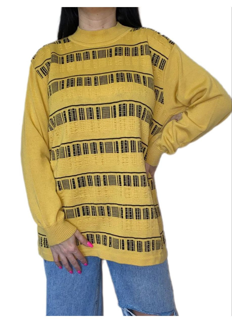 Жовтий демісезонний подовжений светр Fashion Club