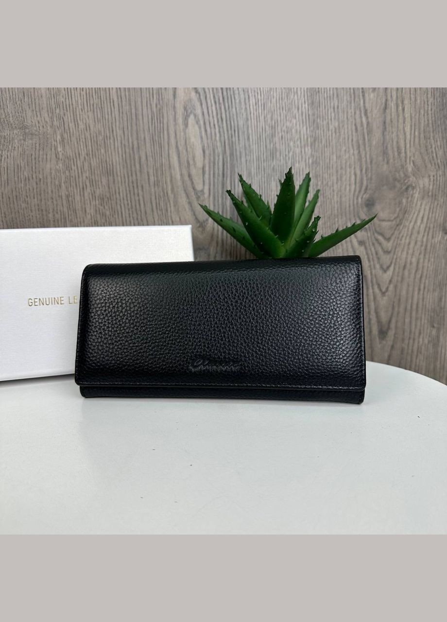 Класичний жіночий шкіряний гаманець портмоне для жінок чорний Classic (331770973)