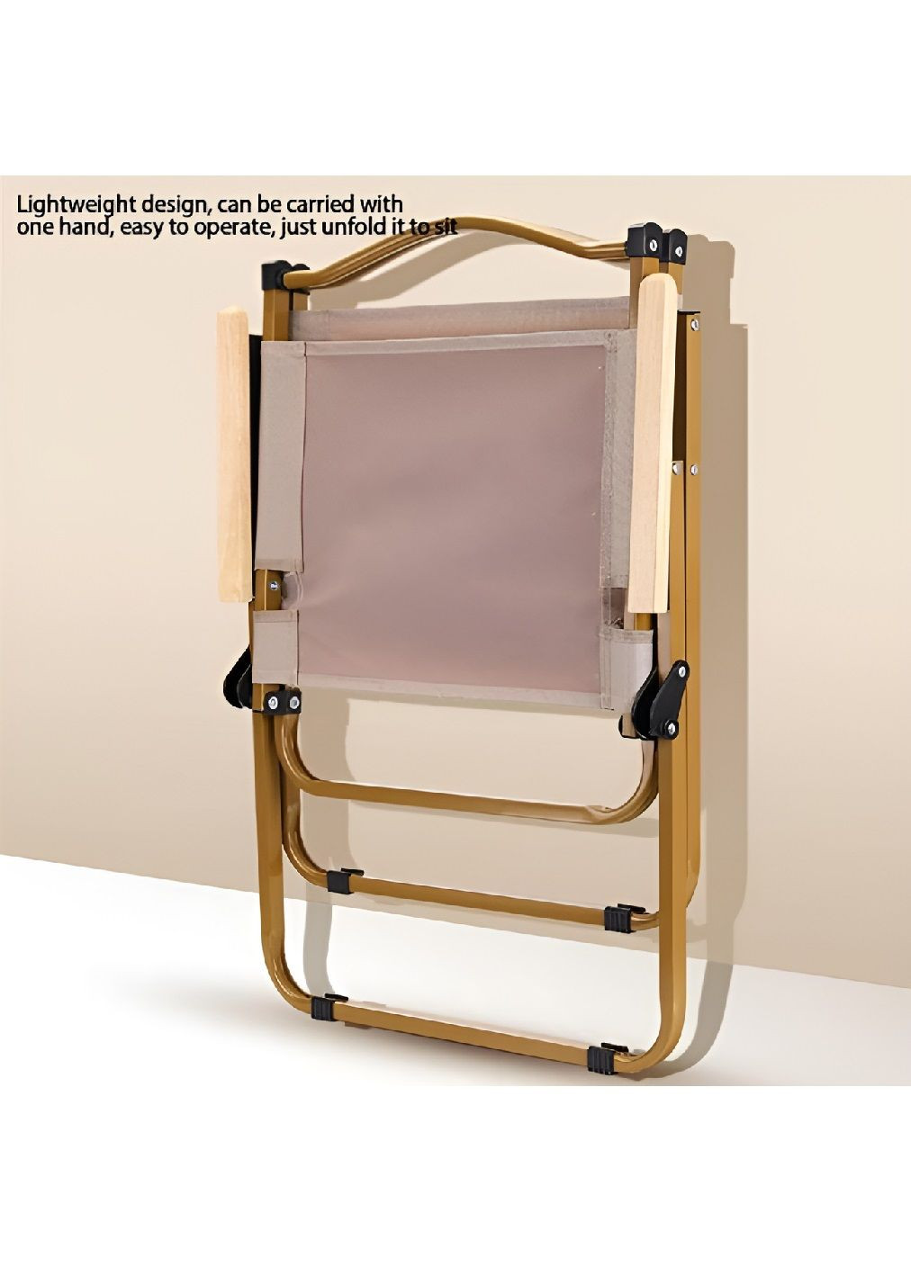 Складной стул с нагрузкой до 120 кг для туризма дачи кемпинга отдыха на природе 76x51x50 см (479902-Prob) Бежевый Unbranded (325913242)