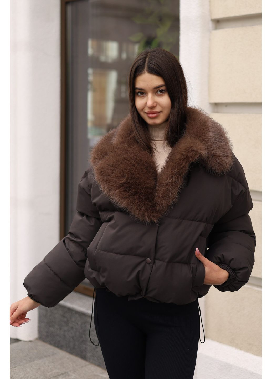 Темно-коричневая зимняя куртка MN