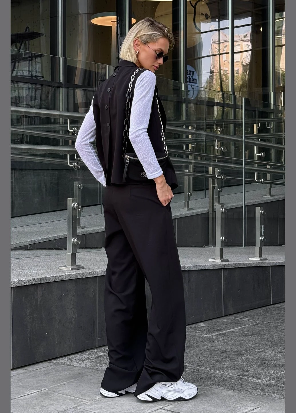 Стильные брюки с двойными шлевками (без ремня) Jadone Fashion (302906651)