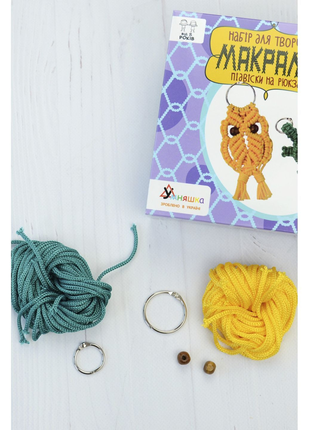 Набір для творчості "Макраме "Підвіски на рюкзак" колір різнокольоровий ЦБ-00287108 УМНЯШКА (364823143)