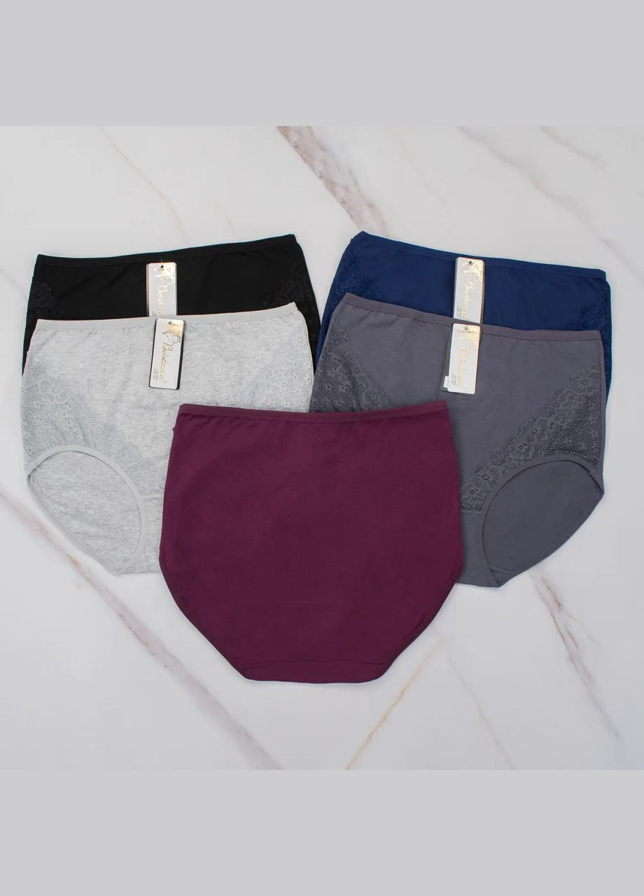 Труси великих розмірів з високою посадкою, набір 5 шт No Brand Сліп (315634400)