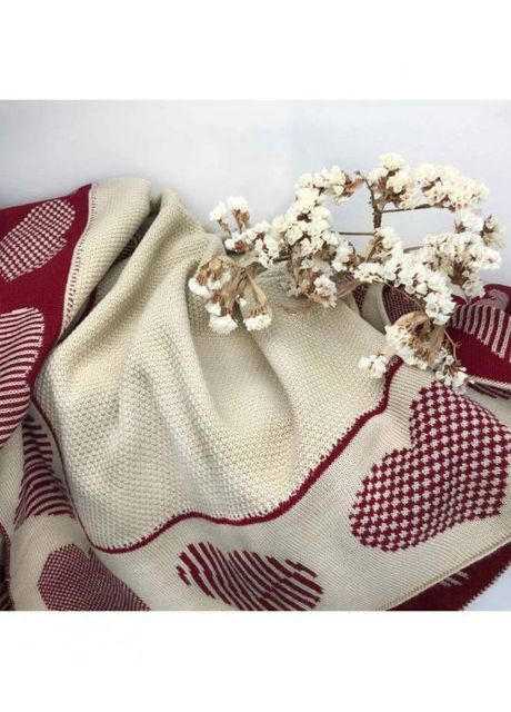 Плед в'язаний Серця Різнокольоровий 130х170 см (1262) Прованс (362135130)