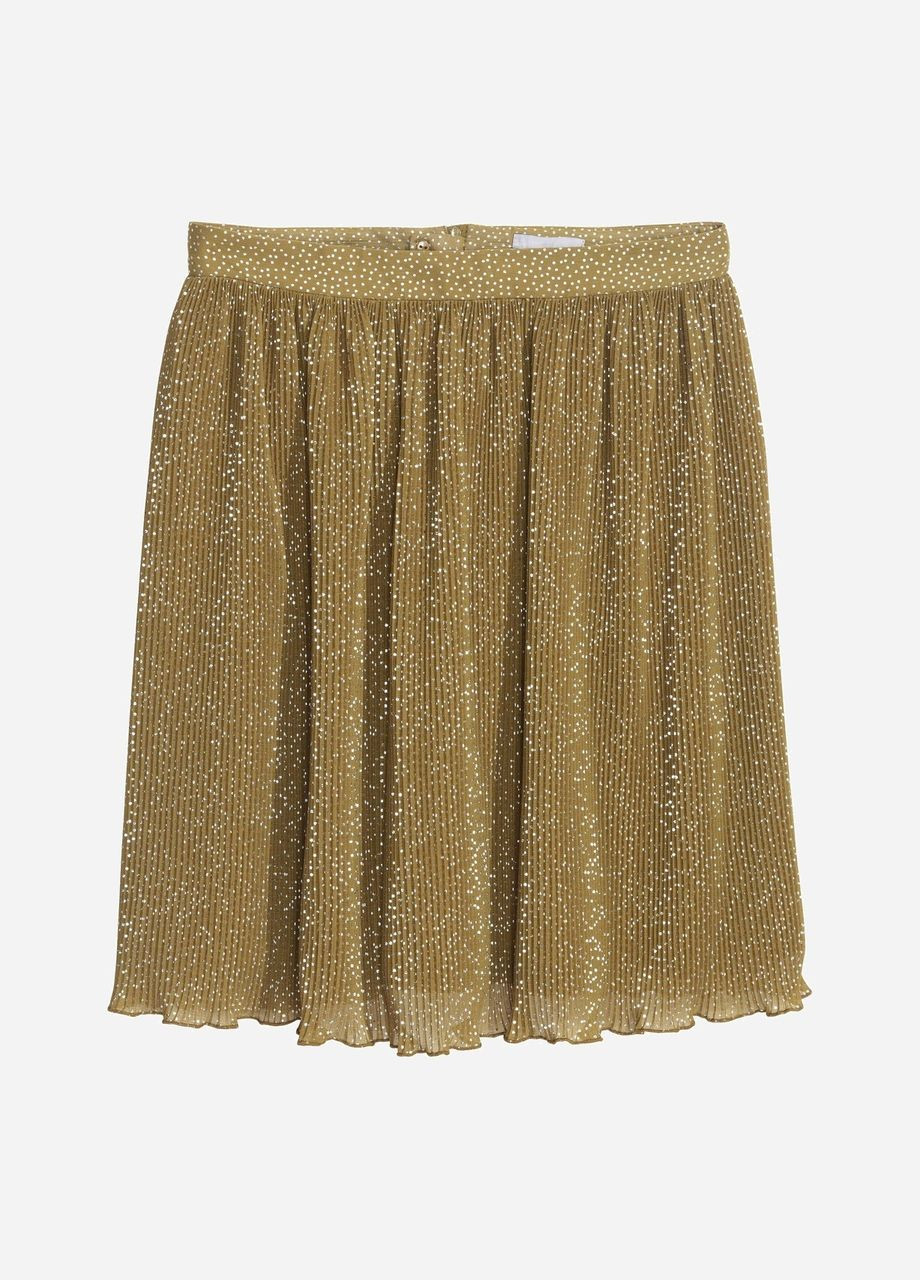 Оливковая (хаки) в горошек юбка H&M