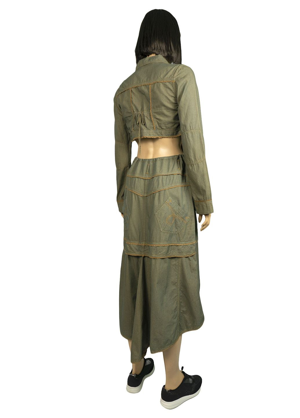 Жіночий літній костюм двійка Оливковий Bande Originale (271683062)