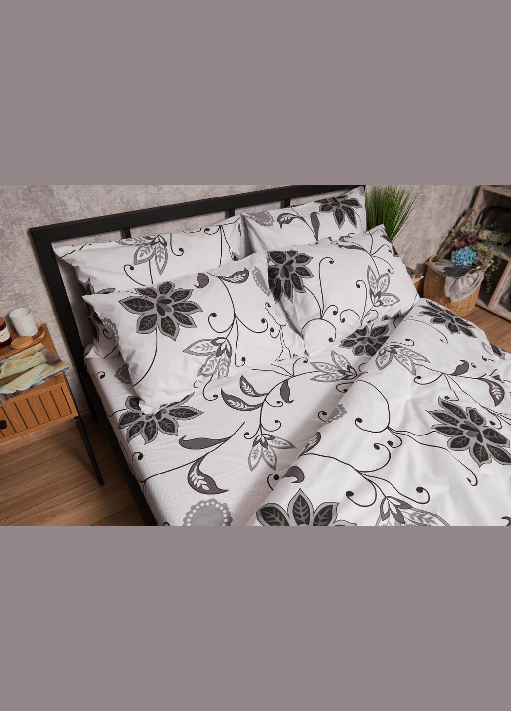 Комплект постельного белья Бязь Gold Люкс «» полуторный евро 160х220 наволочки 4х70х70 (MS-820005624) Moon&Star Gray Denim (302973925)