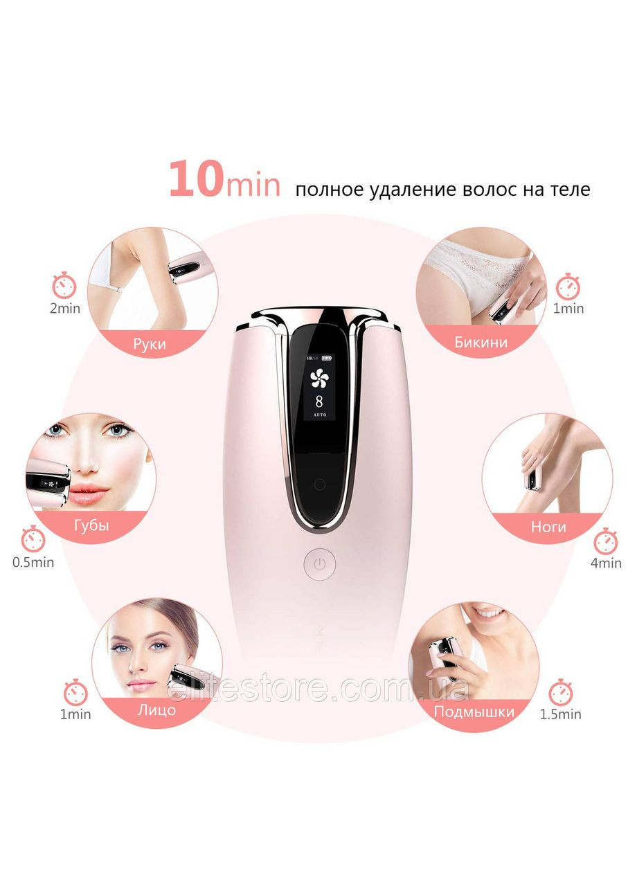 Домашний фотоэпилятор IPL 800000 вспышек, 8 уровней, 2 режима – лазерный эпилятор для удаления волос Ellesilk (356455568)