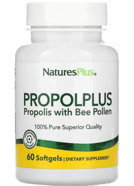 Прополіс Propolis w/Bee Pollen 60 капс Nature's Plus (357342513)