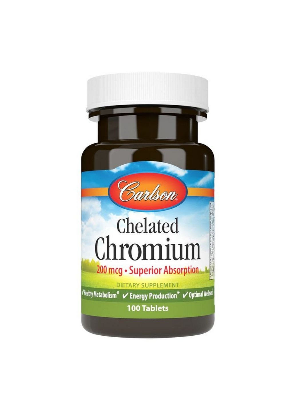 Витамины и минералы Chelated Chromium, 100 таблеток Carlson Labs (293478252)