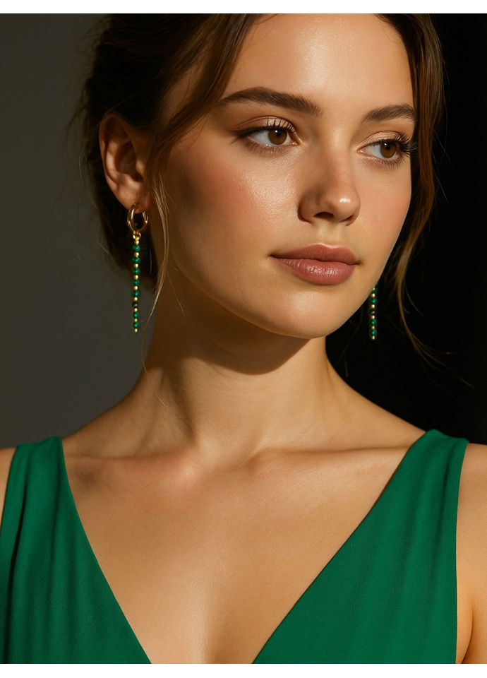 Сережки з малахітом 5480 LeBijou (367580748)