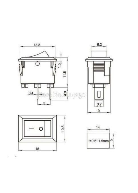 Выключатель клавишный (кулисный) ON-OFF 10х15мм Huada (301085335)