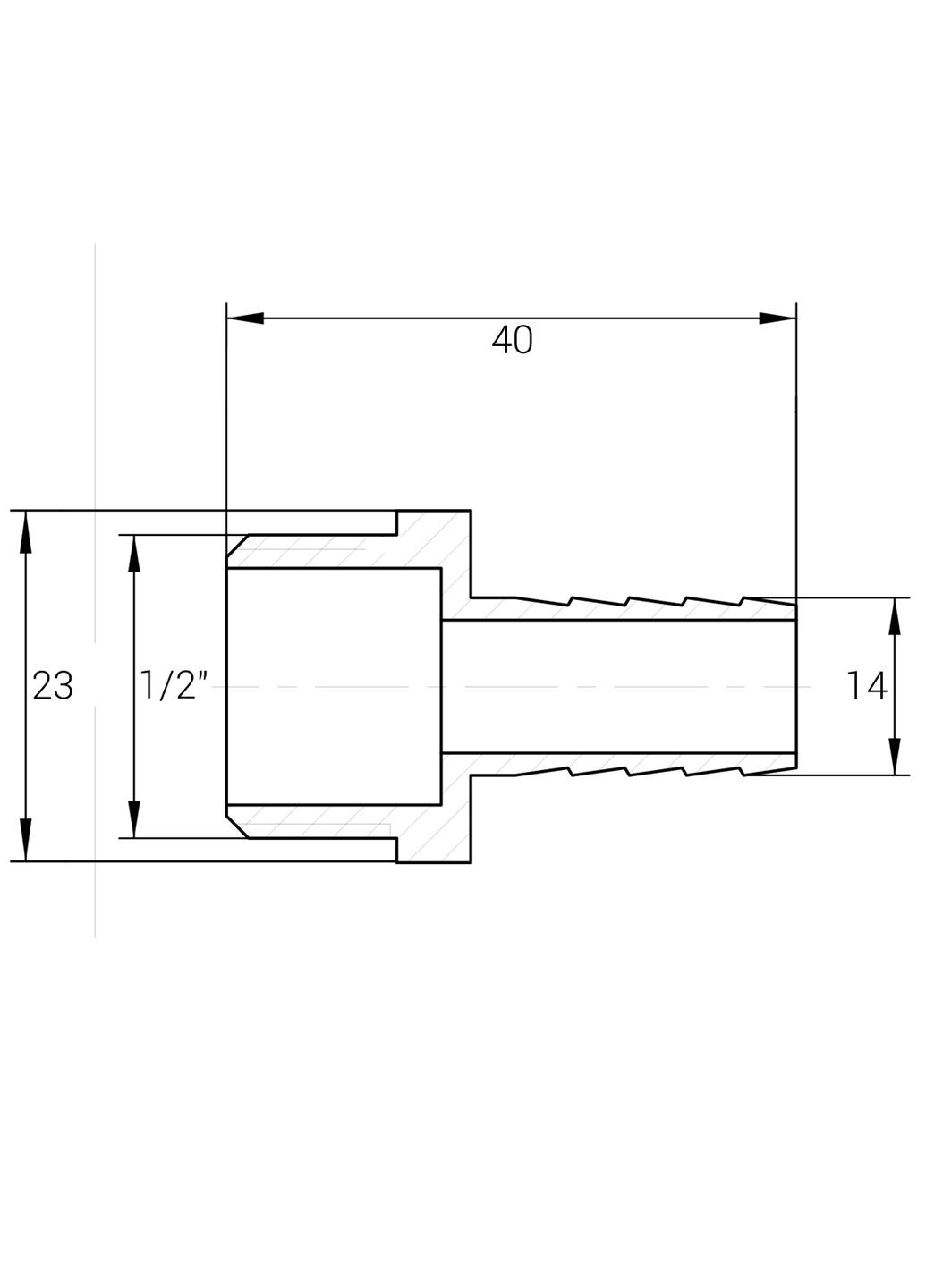 Штуцер 1/2″ С 14мм никелированный NU3G2S optimum (342324887)