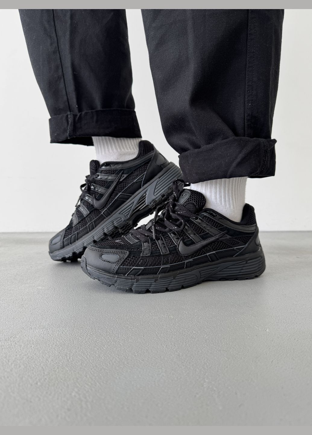 Чорні Осінні кросівки чоловічі і жіночі nike p-6000 black | найк п-6000 чорні No Brand