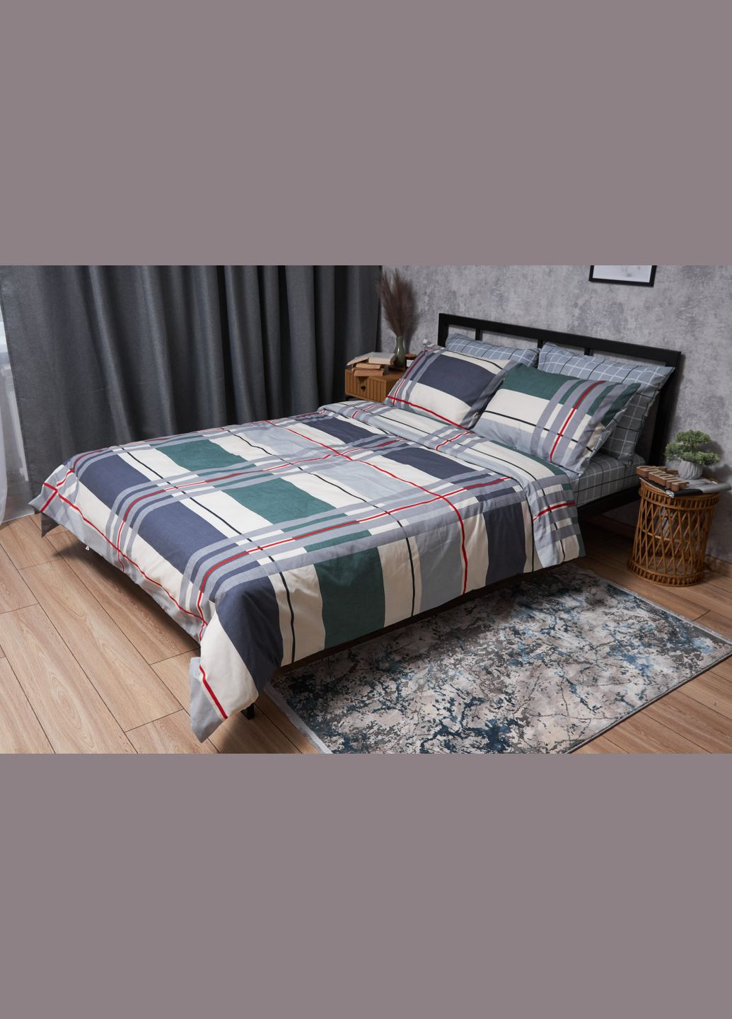 Комплект постільної білизни Бязь Gold Люкс «» Сімейні 143х210х2 наволочки 4х70х70 (MS-820004719) Moon&Star Cloudy (293148210)