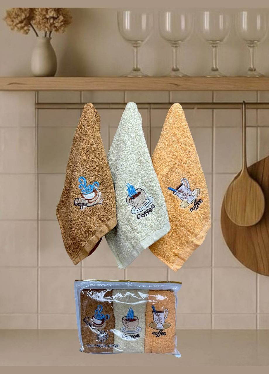 Махвровый набор полотенец "Кофе" Colorful Home песочный