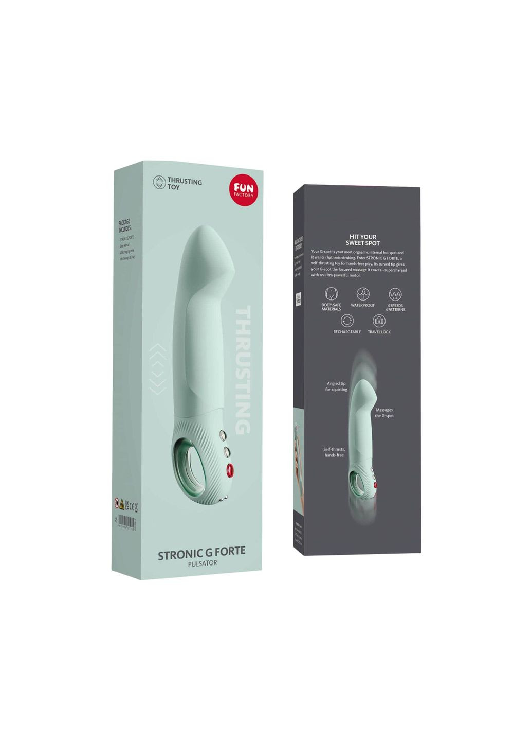 Пульсатор для точки G STRONIC G FORTE sage green, 8 режимів, суперпотужний Fun Factory (335393096)