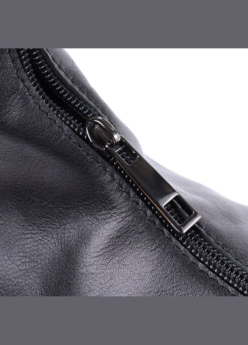 Практична жіноча сумка на плече з гладкої натуральної шкіри чорна 22828 Shvigel (329196603)