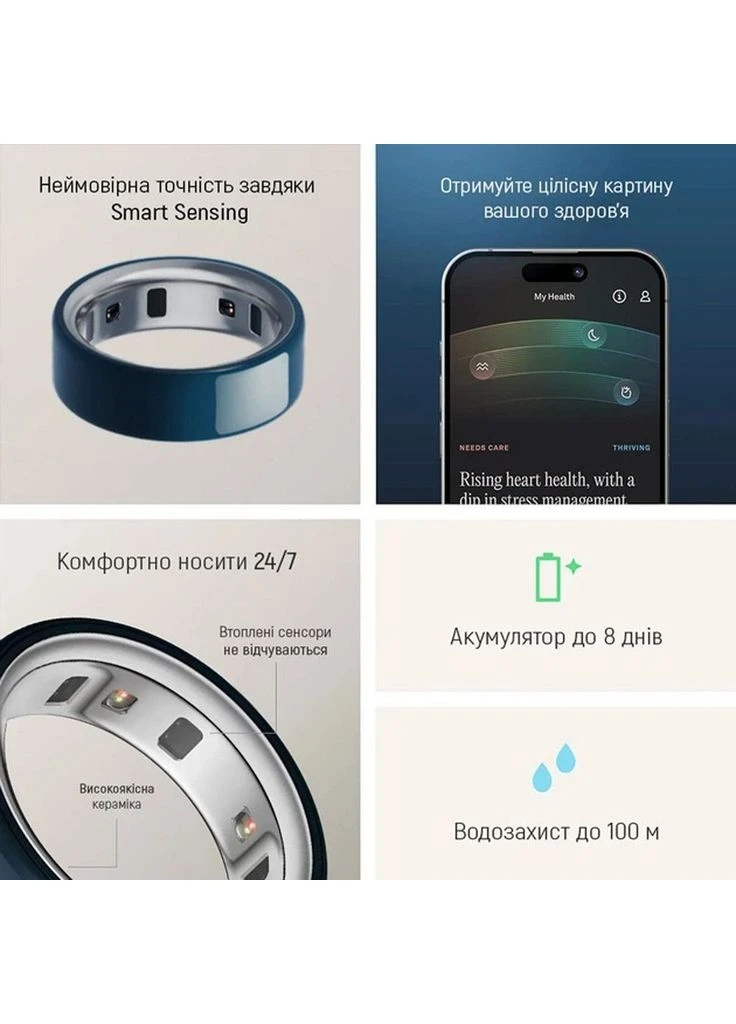 Смарт-кольцо 4 Ceramic Size Midnight (JZ90-57455-06) [158754] Oura (400987395)