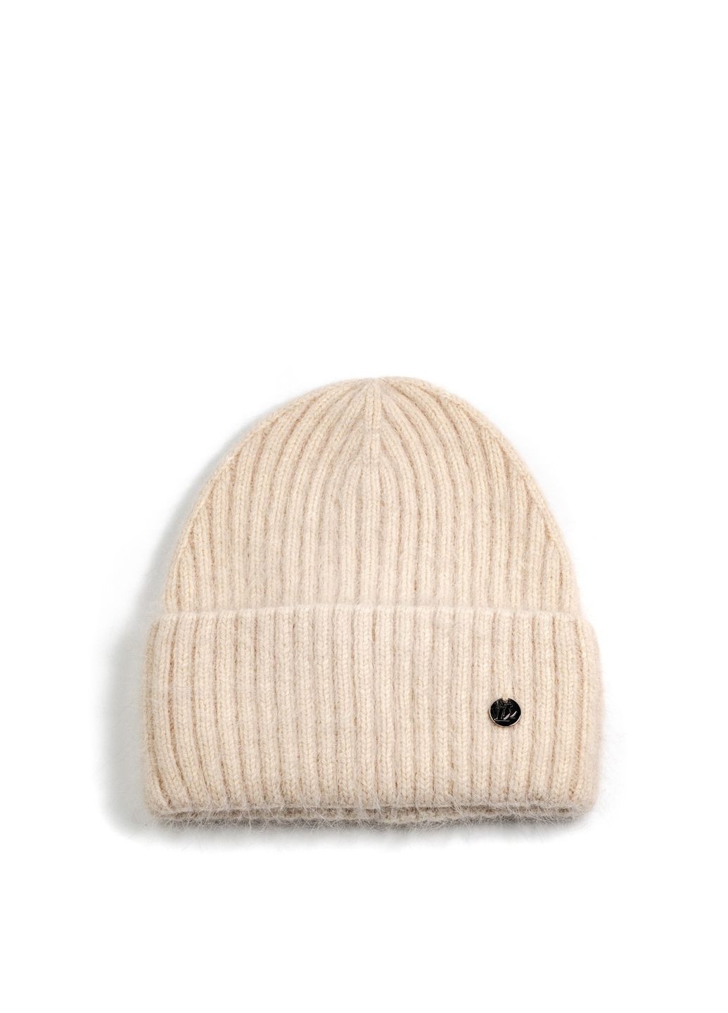 Шапка біні жіноча ангора бежева МУНА LuckyLOOK 564-466 (322791672)