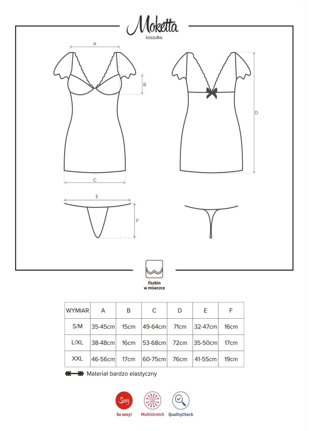 Сорочка (сорочка, стрінги) Obsessive (298745798)