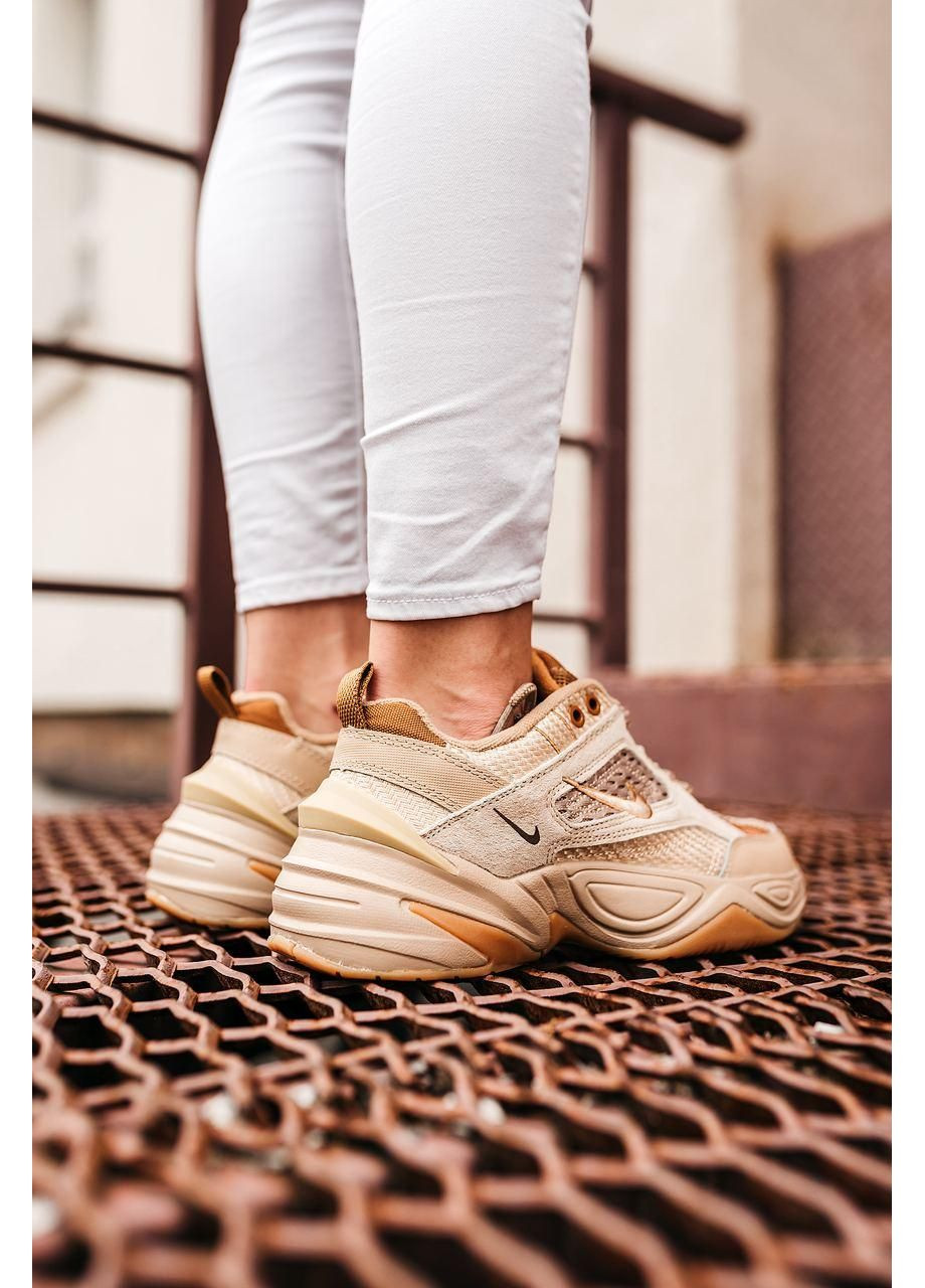 КРОССОВКИ ЖЕНСКИЕ NIKE M2K TEKNO LINEN & WHEAT & ALE BROWN НАЙК М2К ТЕКНО No Brand коричневые демисезоны (368862345)
