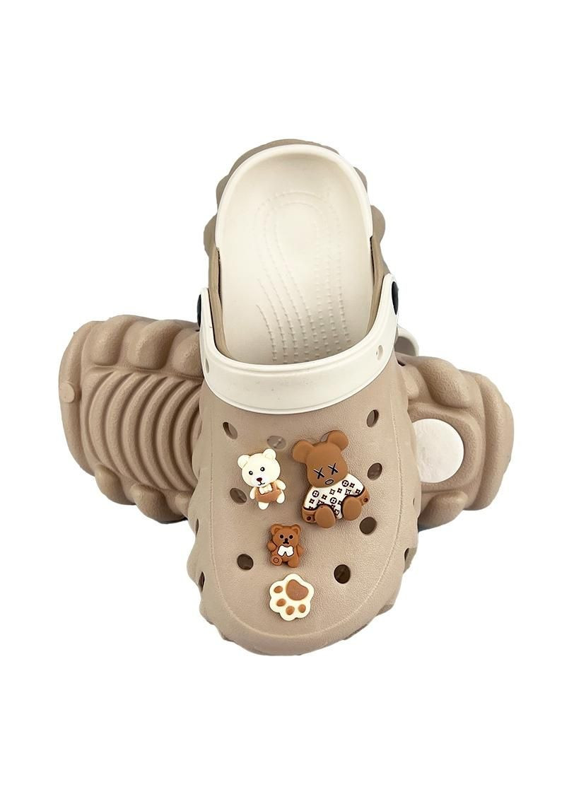 Жіночі крокси сабо з джибітсами бежеві 161-381-1 Luck Line (332664859)