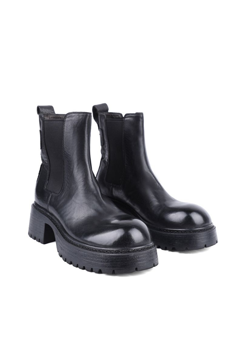 Осенние женские ботинки dc6537-6 черная кожа MIRATON