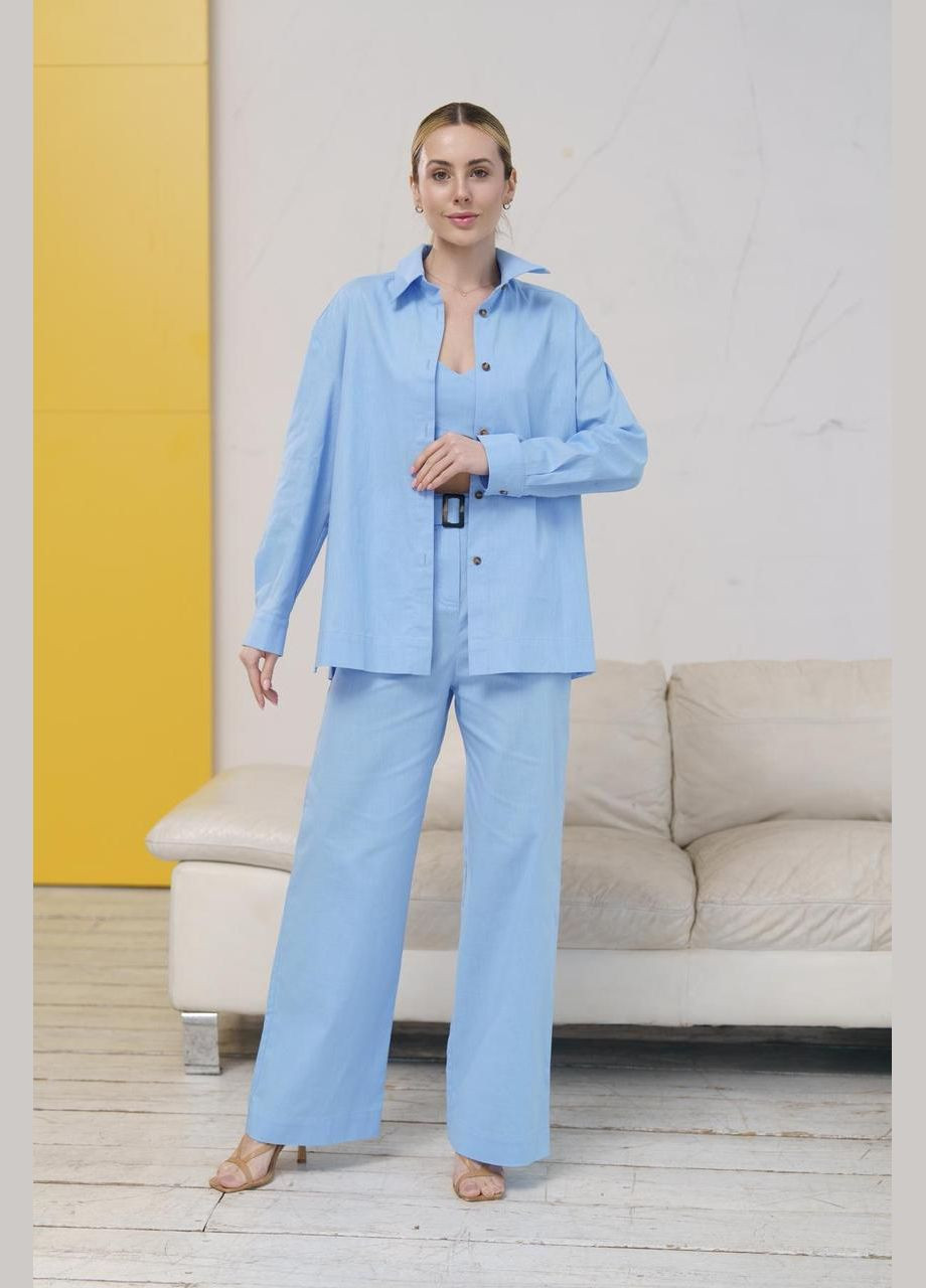 Женский костюм (рубашка, топ, штаны), лёгкий классический деловой комплект, подойдёт как для офиса так и дя прогулок Intruder (347579772)