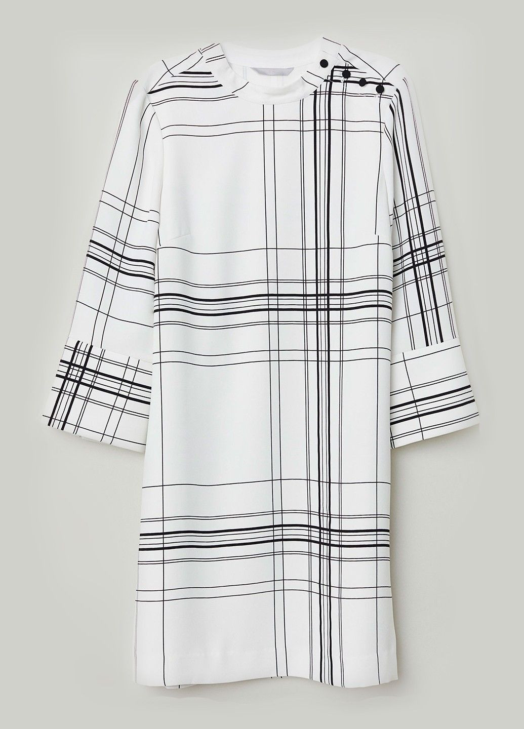 Білий кежуал сукня з мікро-дефектом H&M в клітинку
