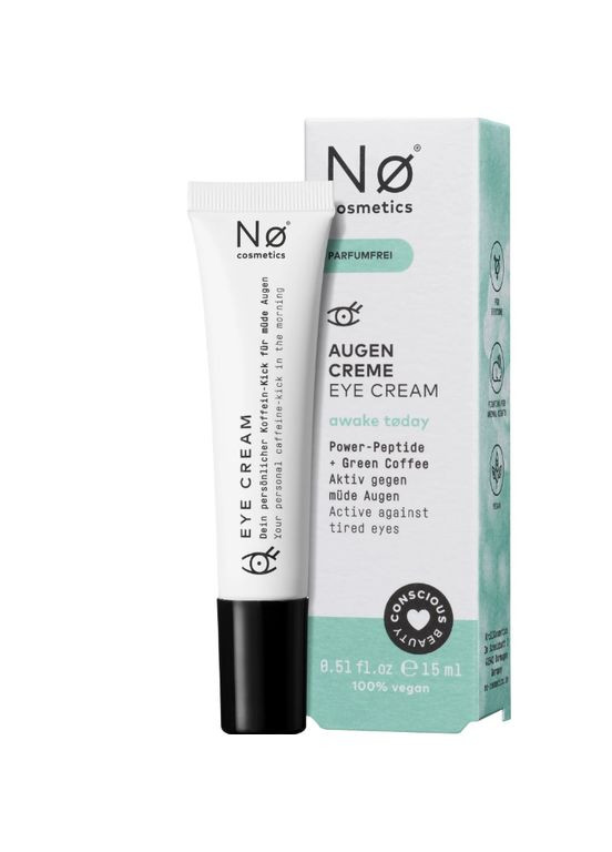 Антивіковий крем для зони навколо очей з пептидами, зеленим чаєм, олією ши Nø Cosmetics Augencreme, 15 ml No Brand (367610563)