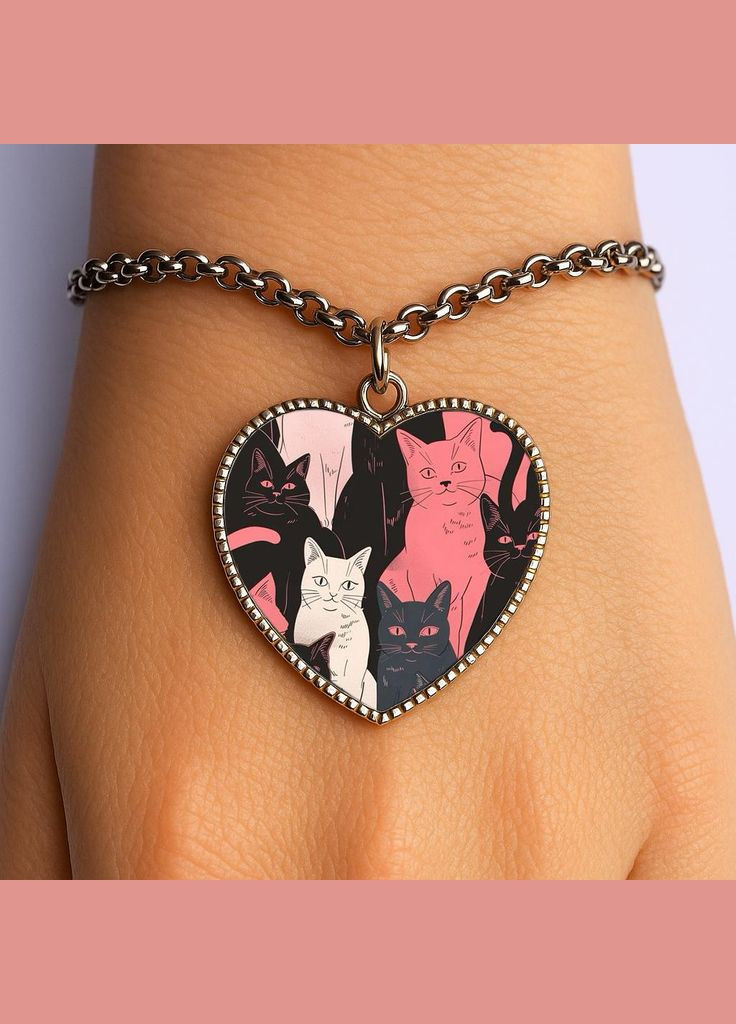 Браслет Кошки (сердце) No Brand (329331222)