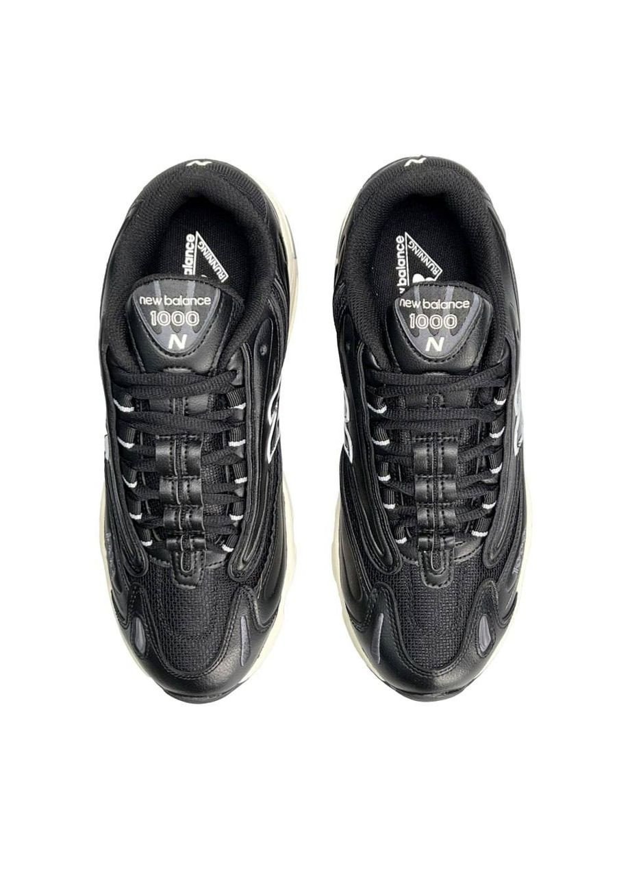 Чорні Осінні кросівки чоловічі new balance black white No Brand 1000
