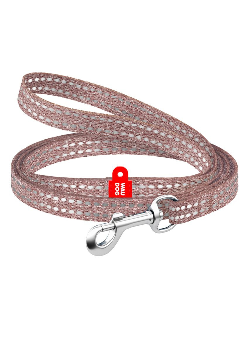 Повідець для котів та дрібних порід собак Re-cotton світловідбиваючий, XS, Ш 10 мм, Д 200 см коричневий WAUDOG (322642632)