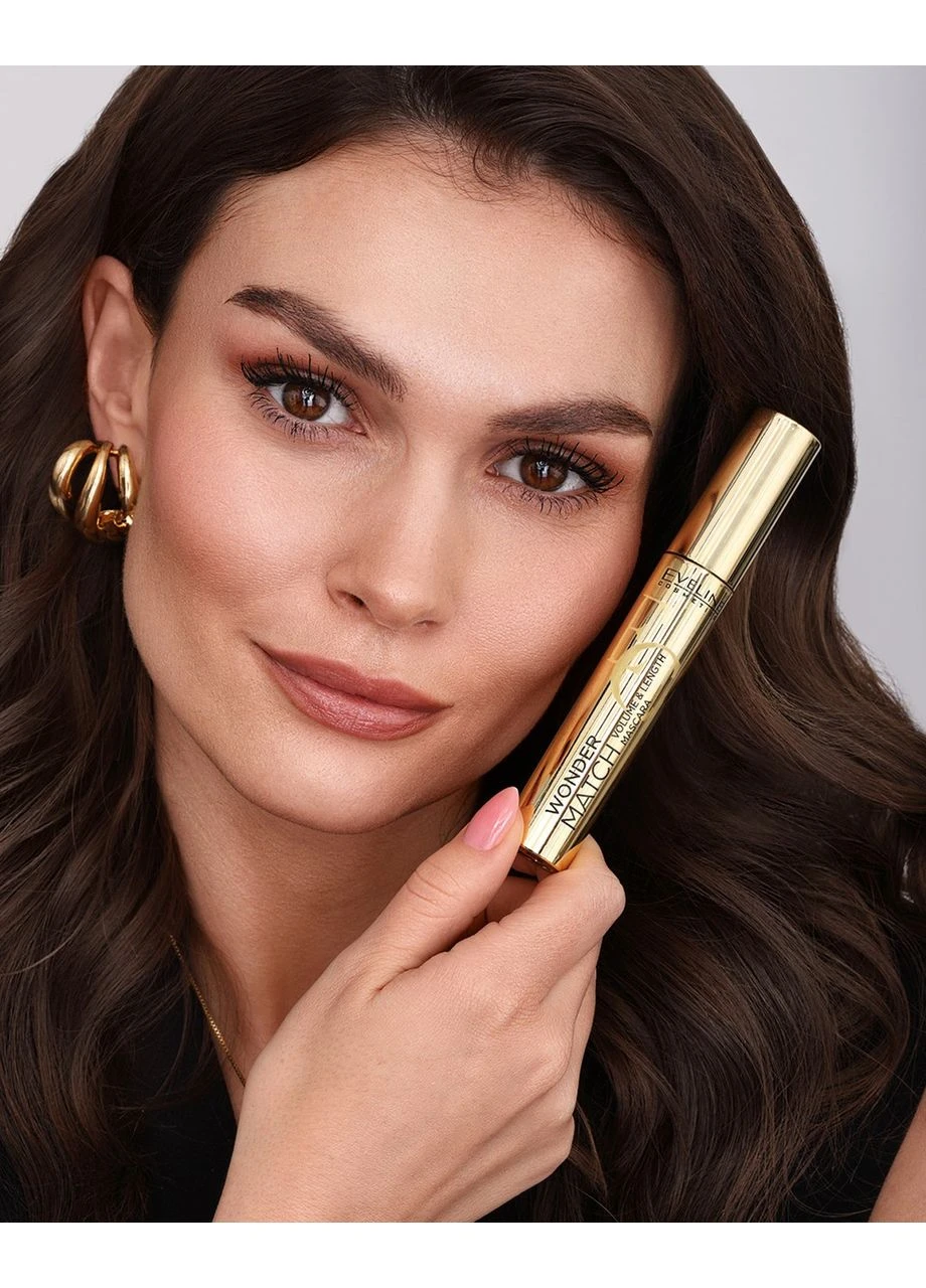 Туш для вій Cosmetics Wonder Match Volume & Length Об'єм та довжина 7 мл. чорна 6026 Eveline Cosmetics (340110364)