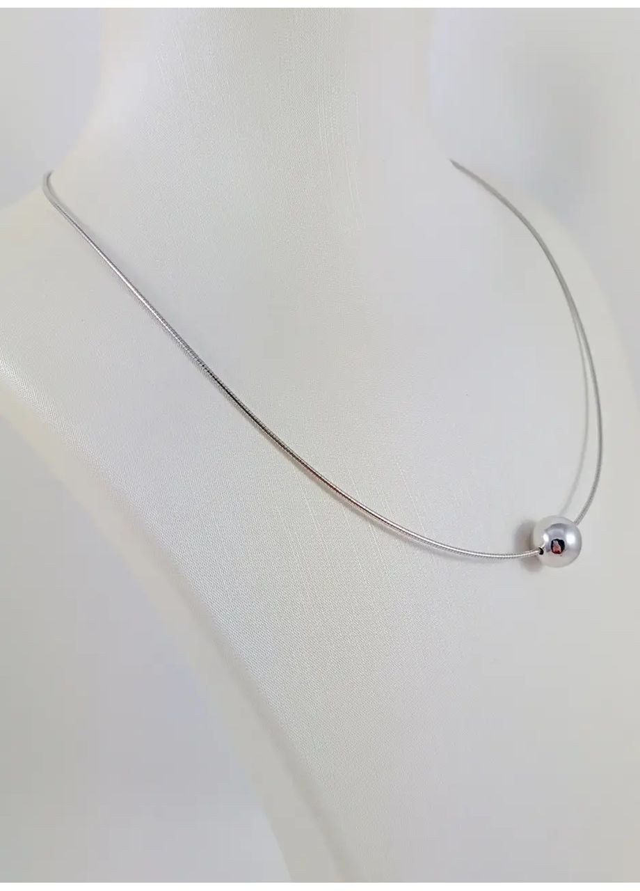 Колье серебряное с шариком "Струна" BIG-шр-б No Brand Кольє (361318906)