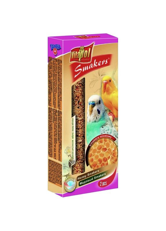 Smakers Snack снекі з медом 2 шт / 90 г корм для хвилястих папуг Vitapol (276973506)