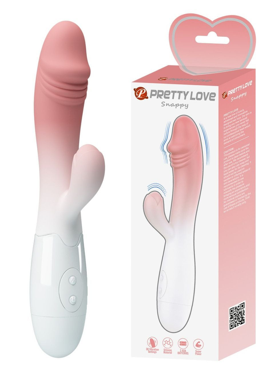 Вібратор Pretty Love Snappy біло-рожевий для жінок ергономічний стимулятор задоволення LyBaile (366665735)