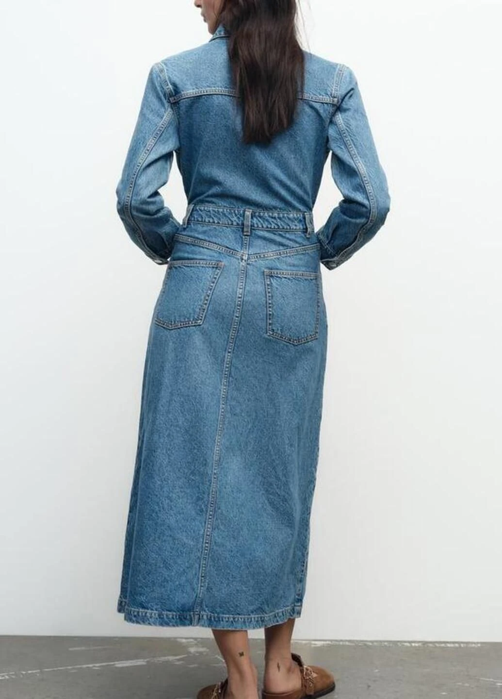 Блакитна сукня Zara однотонна