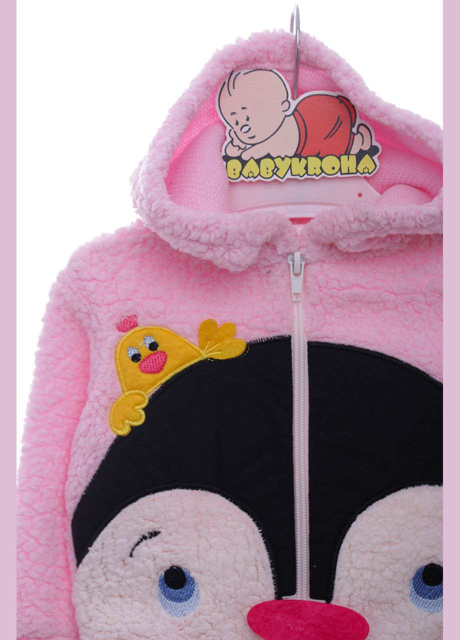 Розовый зимний костюм травка для девочки с пингвинчиком розовый 68 см (42622) Baby Rico