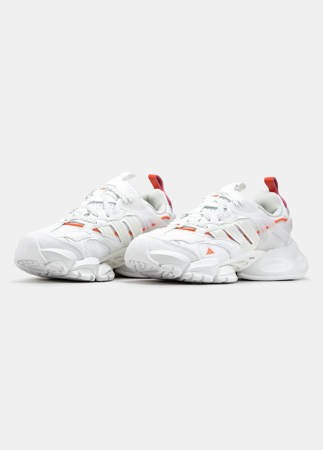 Білі всесезон кросівки чоловічі і жіночі adidas vento xlg white orange | адідас венто білі оранжеві No Brand