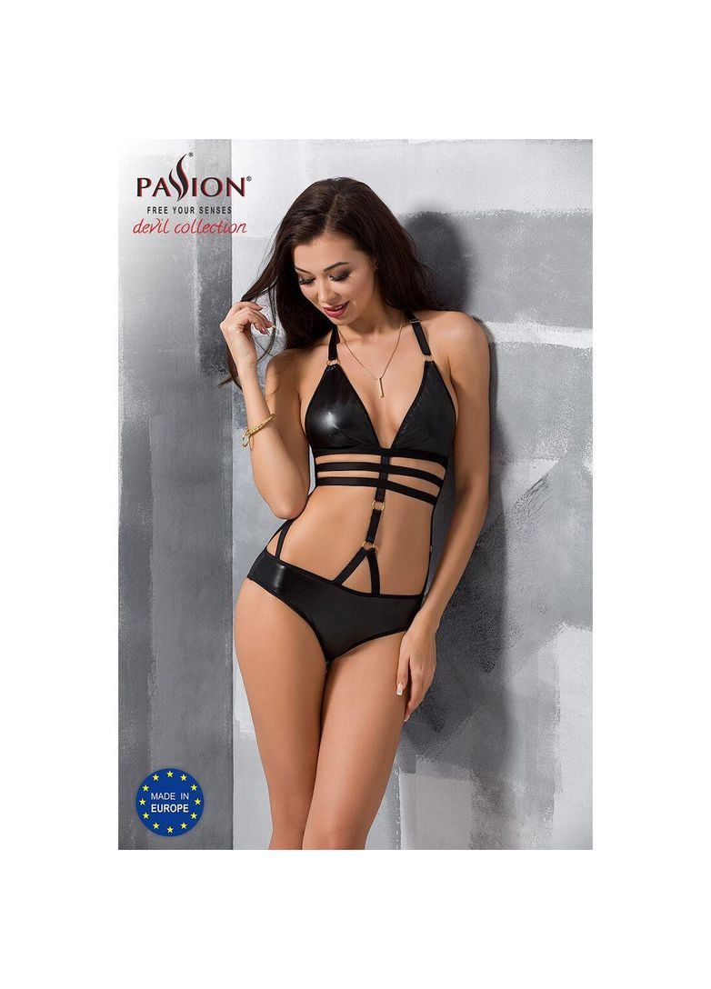 Чорний демісезонний боді монокіні під латекс exclusive lamis body s/m, black Passion