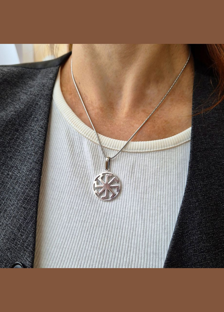 Срібна підвіска кулон оберіг амулет Ладинець Лади Богородиці срібло 925 проби чорнене 89028ч 4.10г No Brand (306741420)