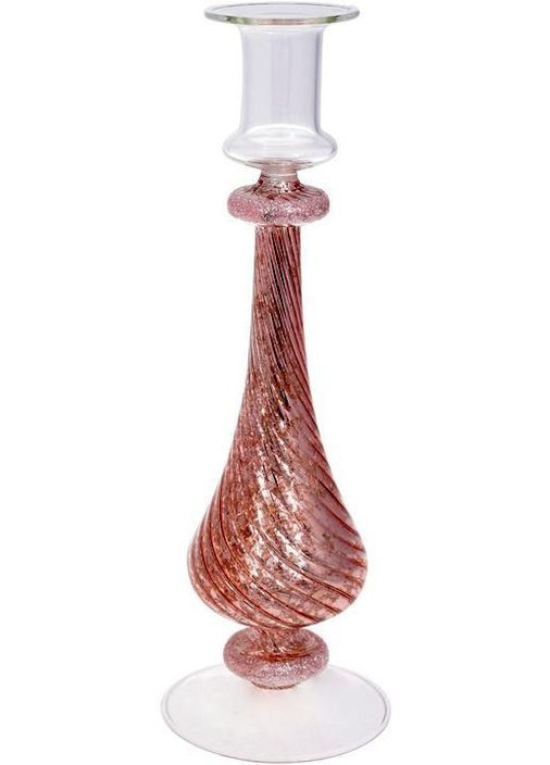 Подсвечник стеклянный Candlestick 8.5х26см, розовый Bona (297366556)
